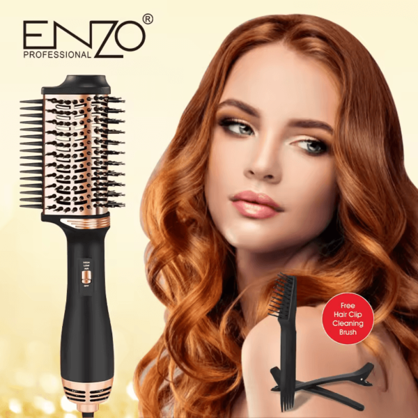 ENZO EN-4130  Hot Air Brush Styler  2-in-1 Blow Dryer and Brush, 1200W,-Intl Version - Image 2