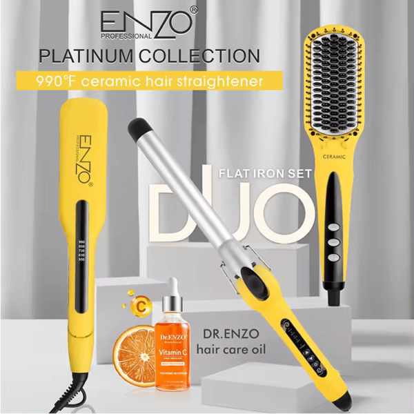 ENZO EN-3955W 3-in-1 Platinum Collection Hair Styling kit Combo Pack -Intl Version - Image 3