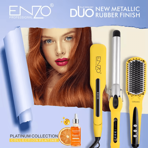 ENZO EN-3955W 3-in-1 Platinum Collection Hair Styling kit Combo Pack -Intl Version - Image 5