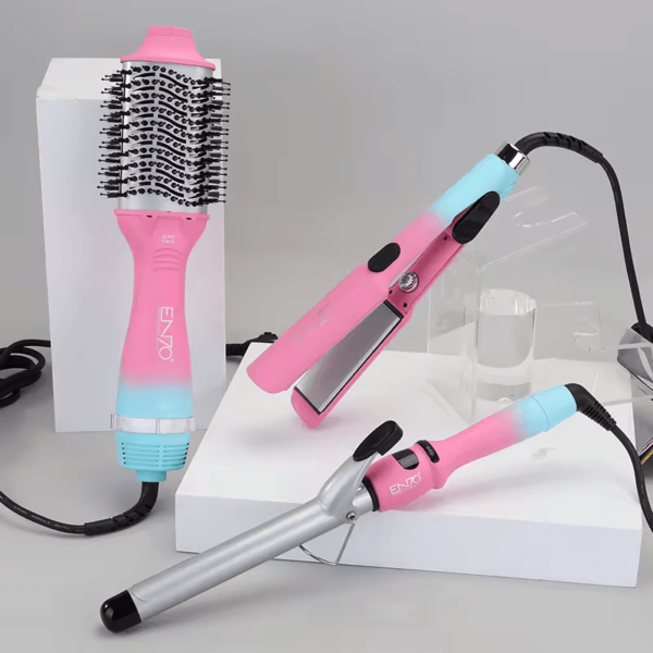 ENZO EN-3312 Hair Styling Pack - Professional Straightener, Curler Combo Pack - Intl Version - Image 3