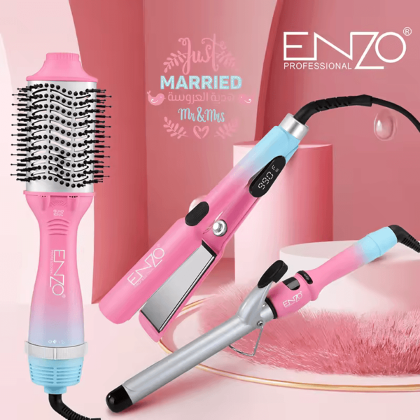 ENZO EN-3312 Hair Styling Pack - Professional Straightener, Curler Combo Pack - Intl Version - Image 4