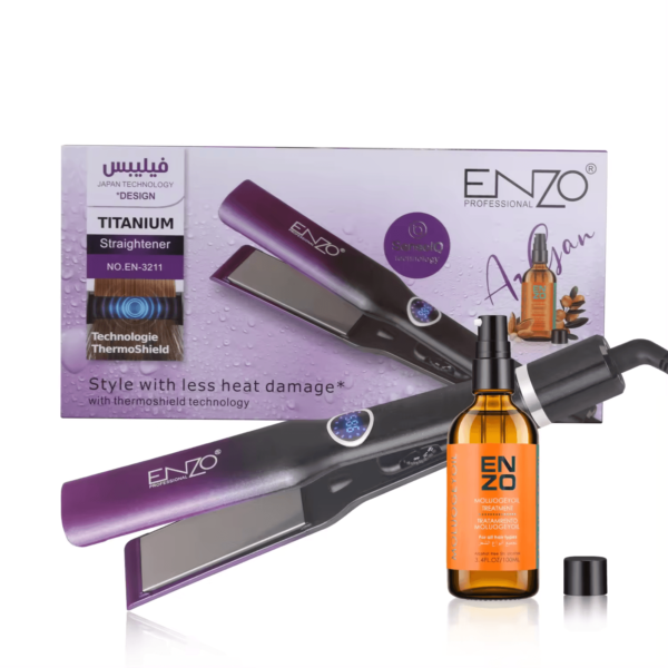 ENZO EN-3211 Professional Ceramic Titanium Hair Straightener – Intl Version - Image 2