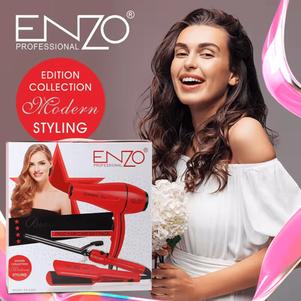 ENZO EN-6309 3-in-1 Hair Dryer, Straightener, Curler Combo Pack - Intl Version - Image 2