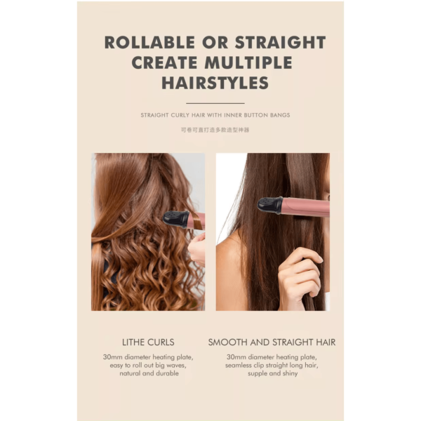 ENZO EN-9107 25 MM  2-in-1 Hair Curler and Straightener – Professional 2-in-1-Intl Version - Image 5